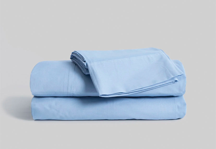 Draps unis 100% coton KARAMELO VIP COTTON / Blanc, beige, gris et bleu