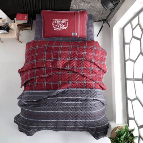 Colcha reversible burdeos