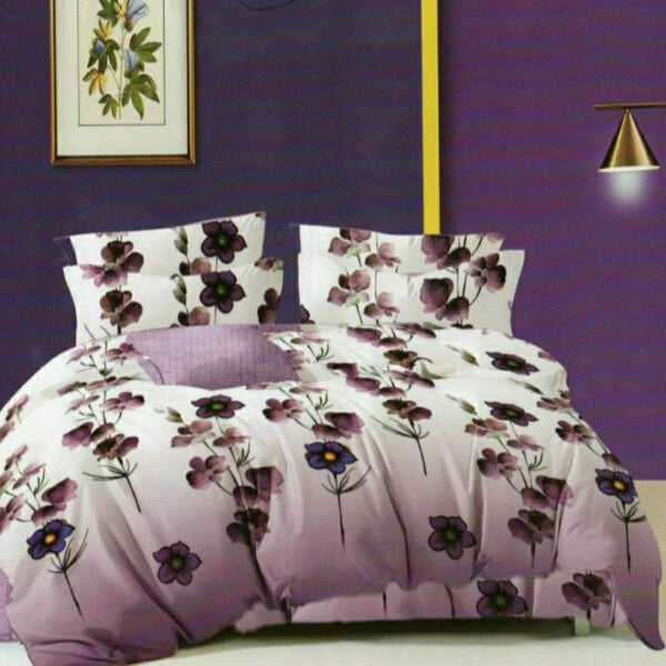 Ensemble de draps 4 pièces à fleurs violettes