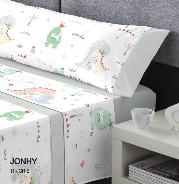 JUEGO DE SABANAS TELA JONHY GRIS KABELY KIDS