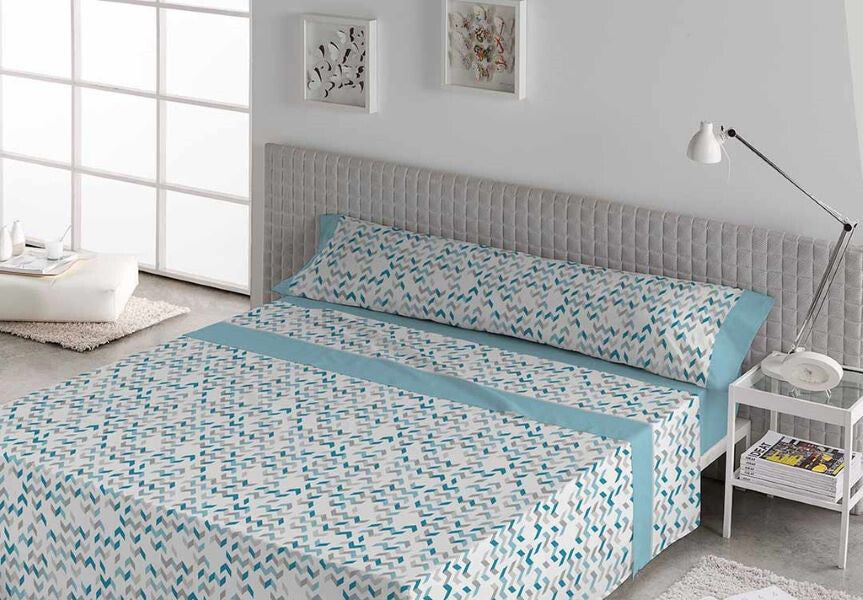 Parure de draps en tissu Tabata bleu clair Karamelo