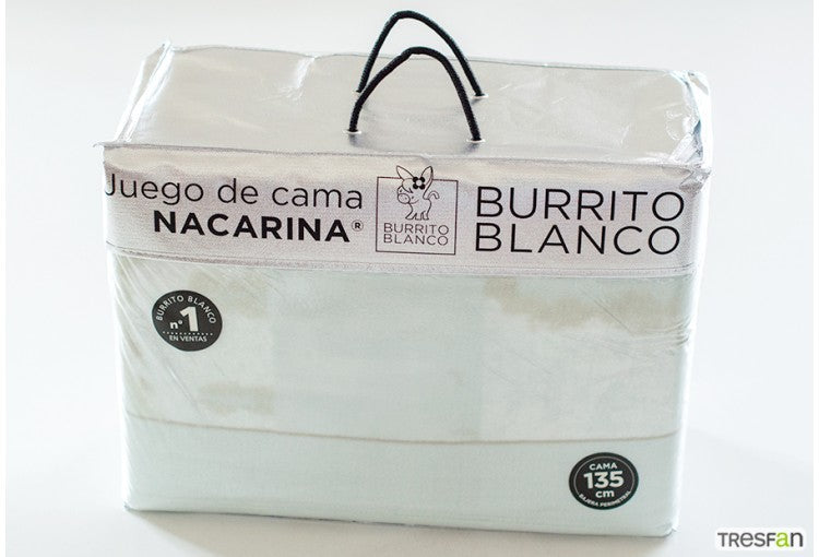 Sábana Coralina diseño floral colar menta TRN031 de Burrito Blanco