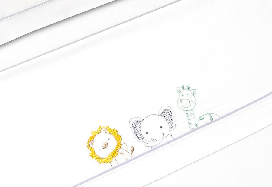 INTERBABY - Sábana Algodón+Chupetero Selva Animals 03337-09 Cuna