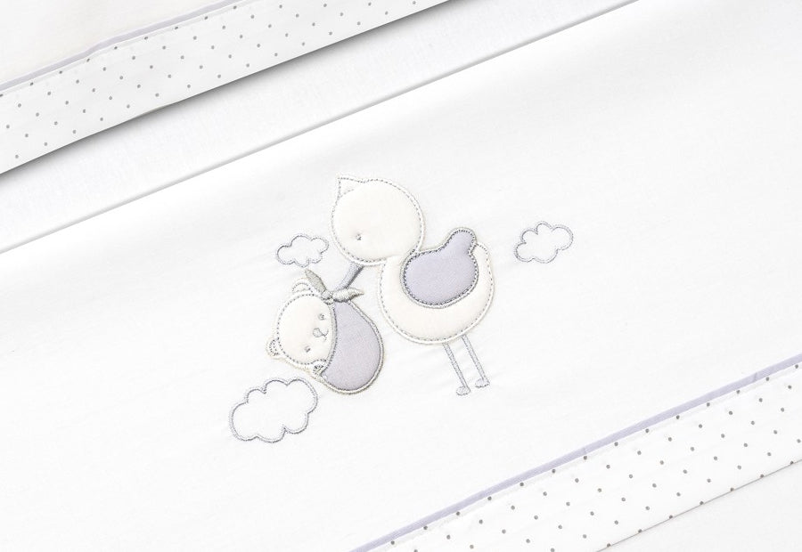 INTERBABY - Sábana Algodón+Chupetero Cigüeña-Oso 03338-18 Cuna