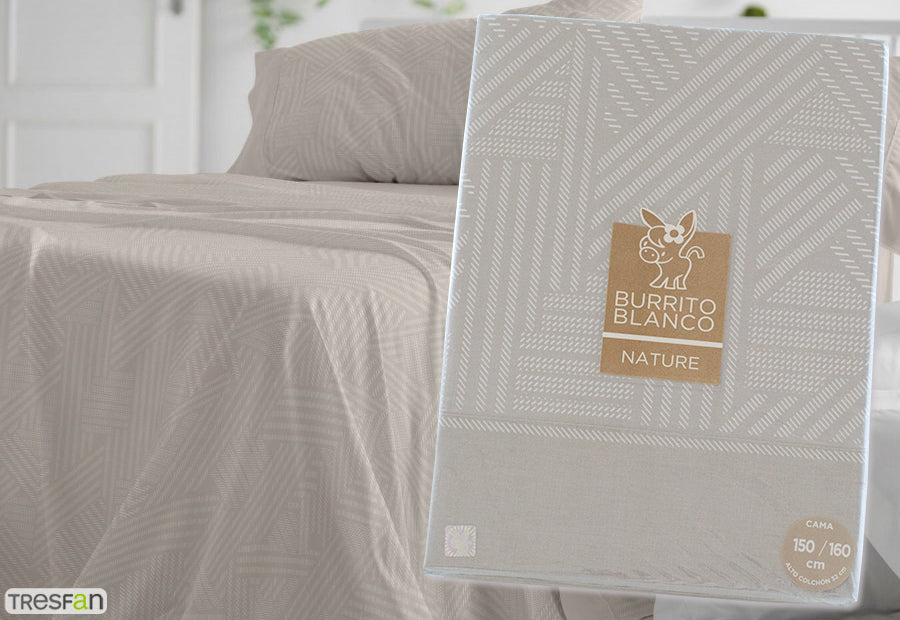 Fabric Sheet Set 241 White/Grey BURRITO BLANCO