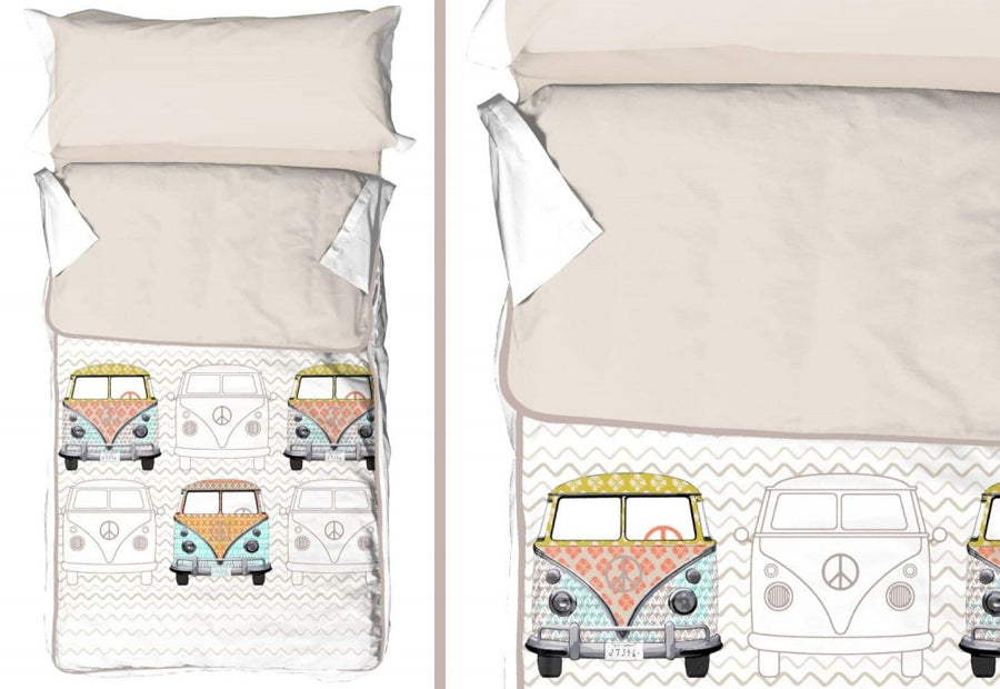 Saco Nórdico Lleno Estampado BURRITO BLANCO 107-08 Furgo Piedra