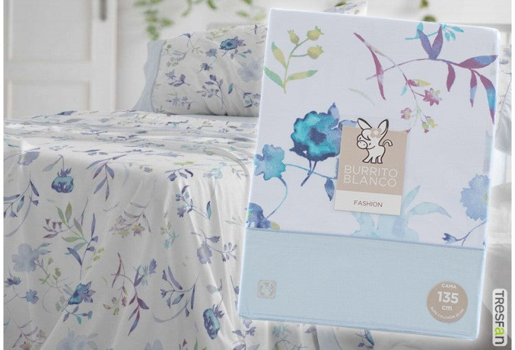 Parure de draps en tissu 241 Blanc/Gris BURRITO BLANCO