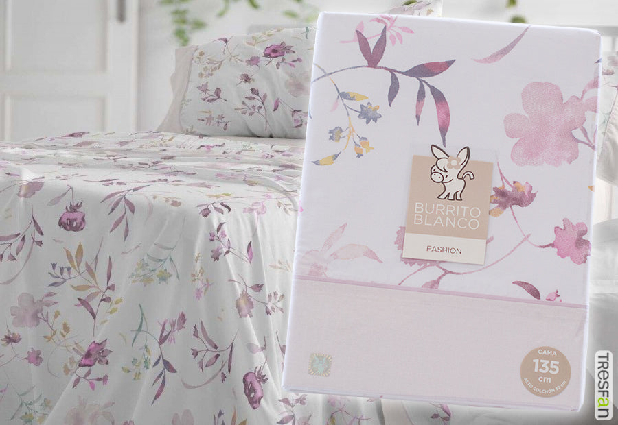 Parure de draps en tissu 241 Blanc/Gris BURRITO BLANCO