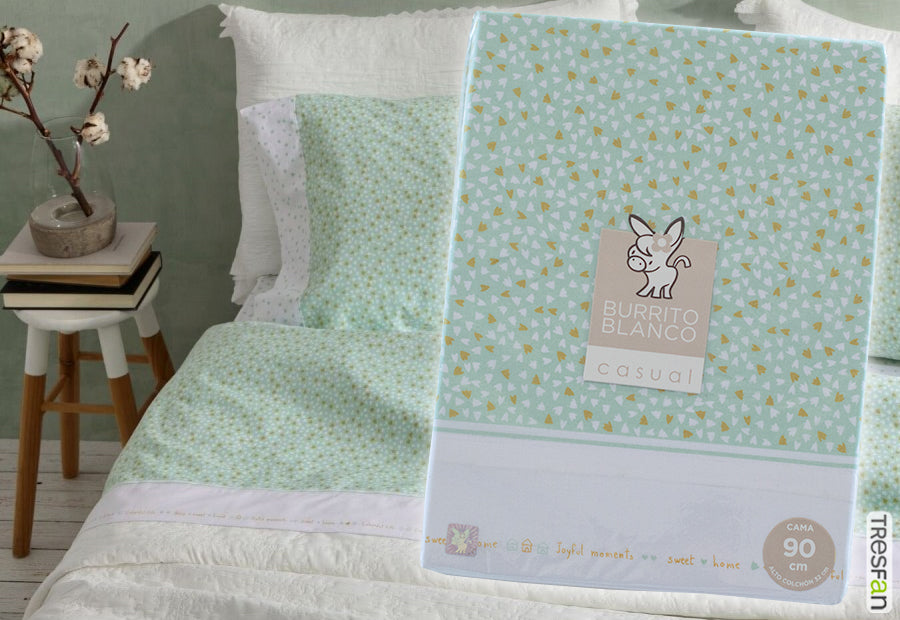 Fabric Sheet Set 241 White/Grey BURRITO BLANCO
