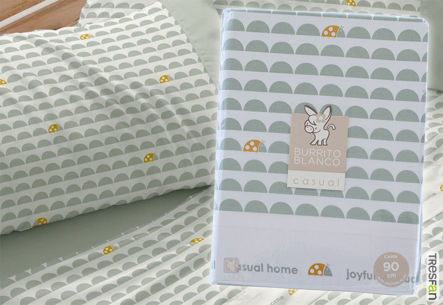 Parure de draps en tissu 241 Blanc/Gris BURRITO BLANCO