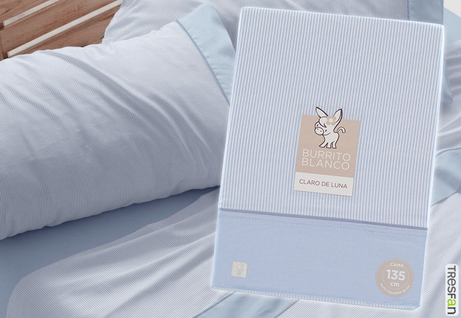 Parure de draps en tissu 241 Blanc/Gris BURRITO BLANCO