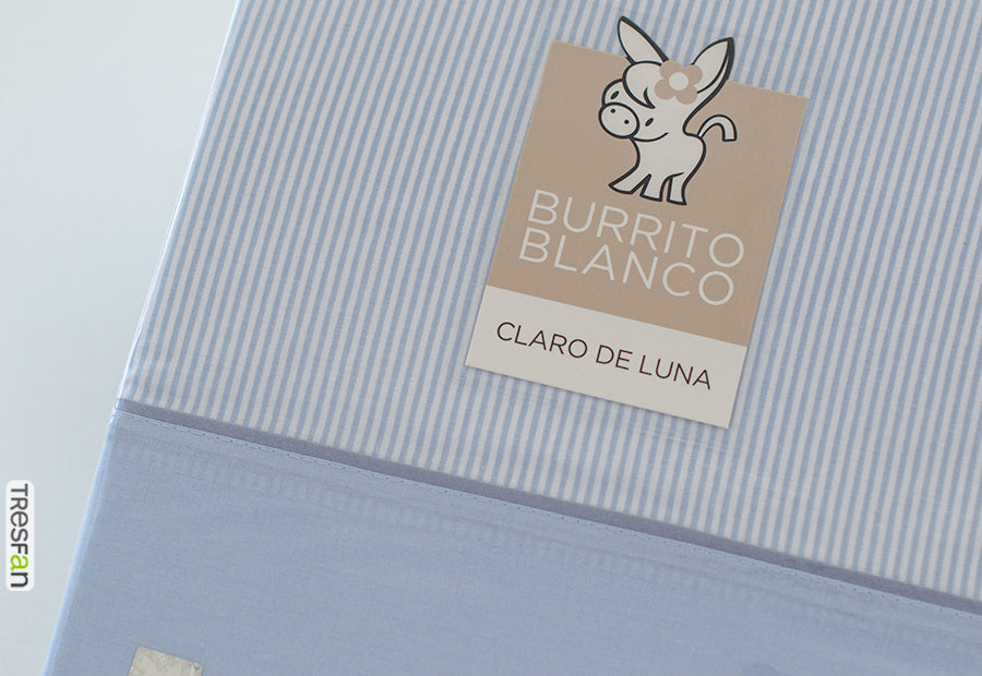 Parure de draps en tissu 241 Blanc/Gris BURRITO BLANCO