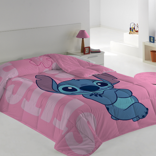 Edredón nórdico infantil STITCH en color rosa y azul marca Textile