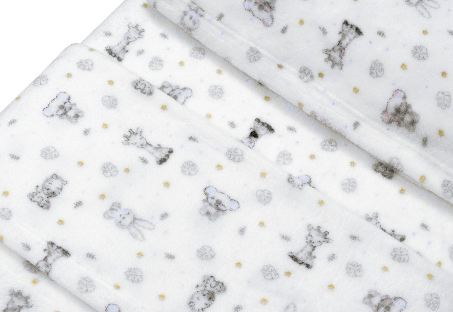 INTERBABY - Sábana Coralina Estampada Koala blanco/azul - Cuna