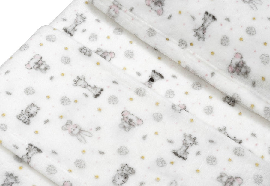 INTERBABY - Sábana Coralina Estampada Koala blanco/rosa - Cuna