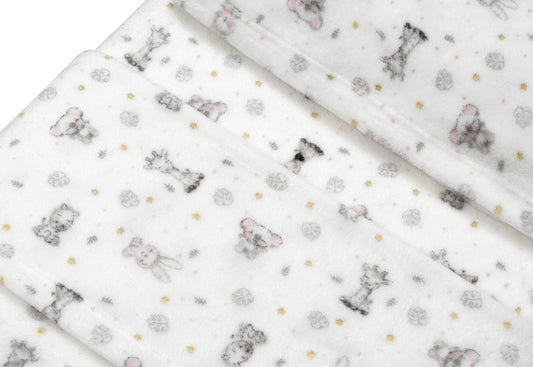 INTERBABY - Sábana Coralina Estampada Koala blanco/rosa - Cuna