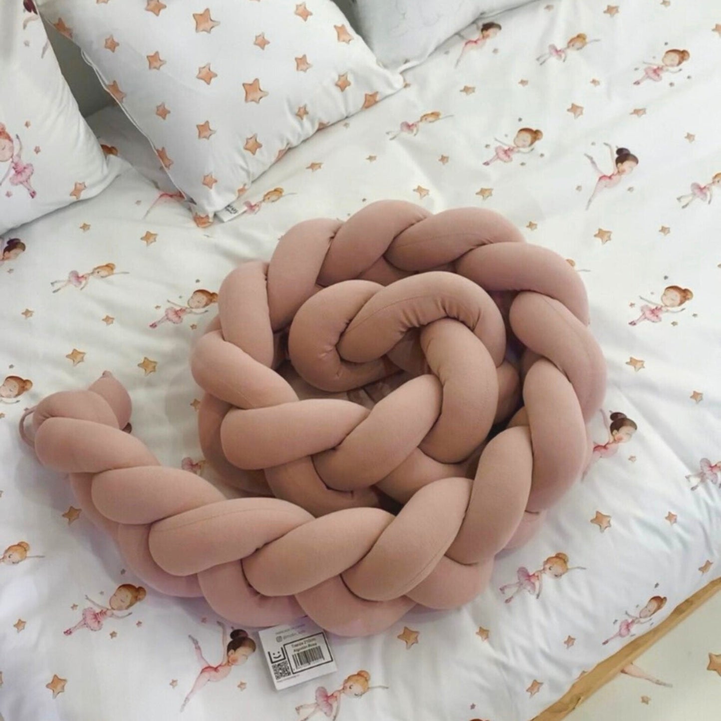 Trenza Protector de Cuna 210cm ROSA