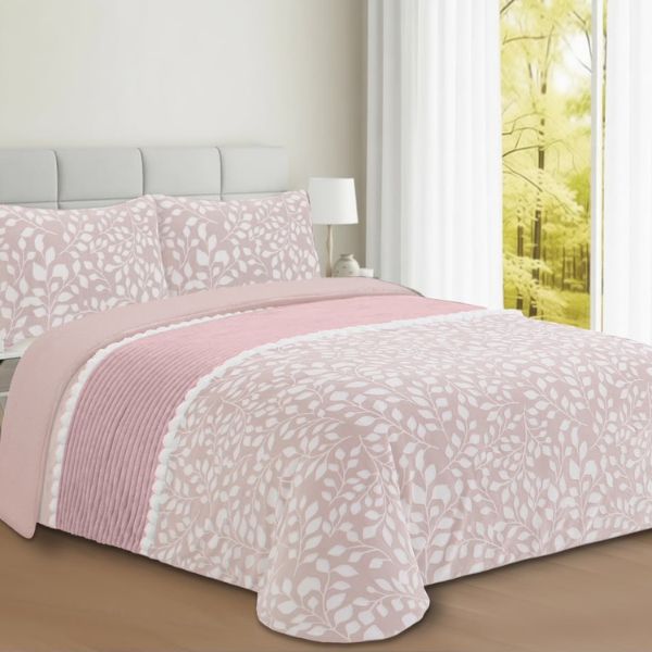 Edredón conforter sherpa estampado con borreguito 650gr ICEBERG Dmateo color rosa