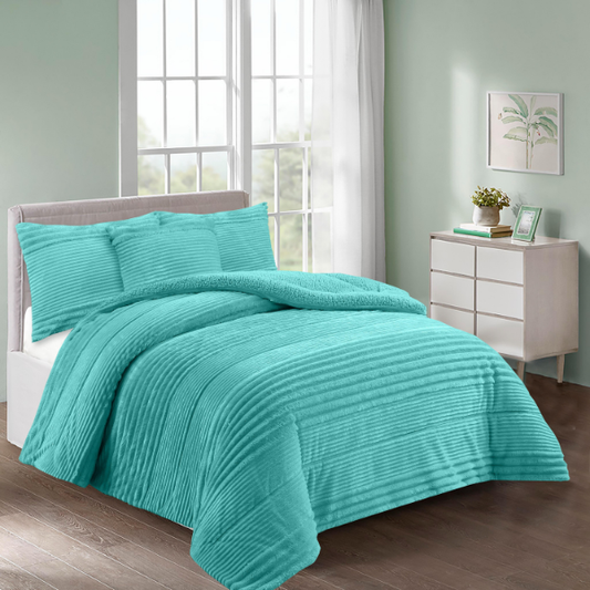 Edredón sherpa color aguamarina INVERNALIA dMateo 650 gr