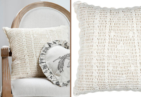 Cojín Lleno Reversible 40x40 Algodón STOF Clarine Blanco 445002