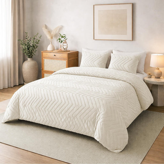 Colcha color crudo Atenea de Victorio & Lucchino con tufting