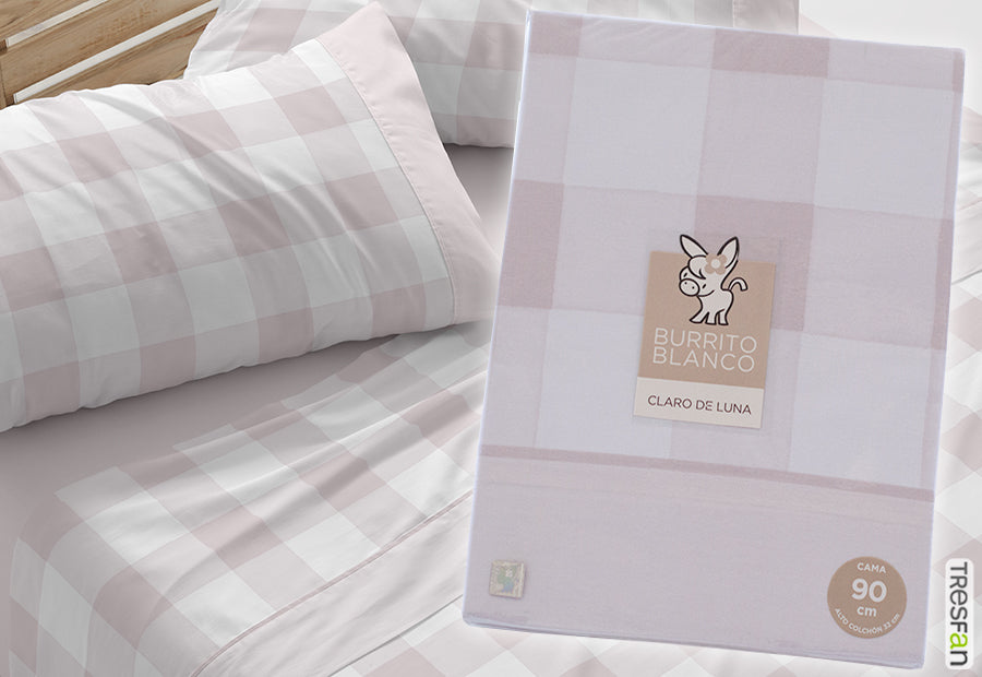 Parure de draps en tissu 241 Blanc/Gris BURRITO BLANCO