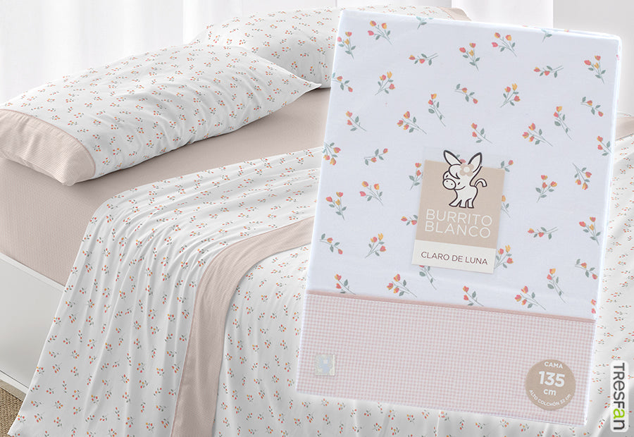 Parure de draps en tissu 241 Blanc/Gris BURRITO BLANCO