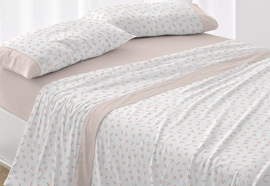 Parure de draps en tissu 241 Blanc/Gris BURRITO BLANCO