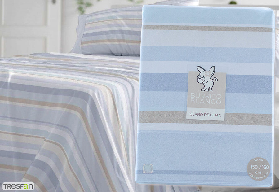Fabric Sheet Set 241 White/Grey BURRITO BLANCO