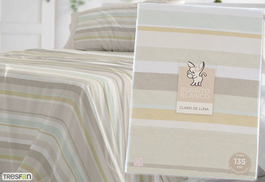 Fabric Sheet Set 241 White/Grey BURRITO BLANCO