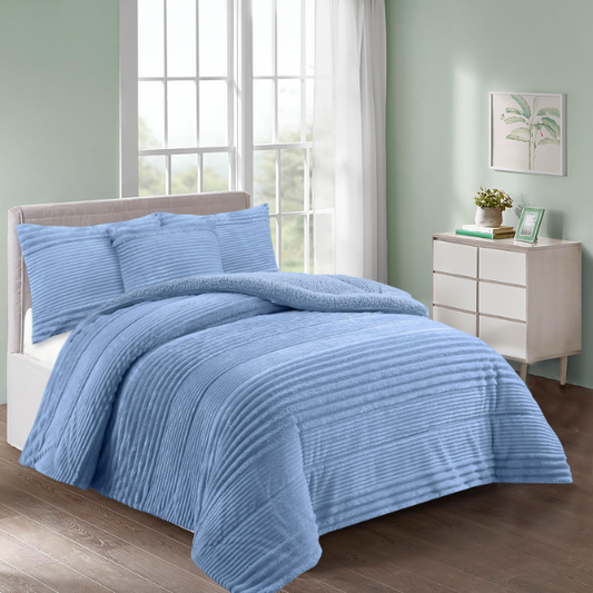 Edredón sherpa color azul  INVERNALIA dMateo 650 gr