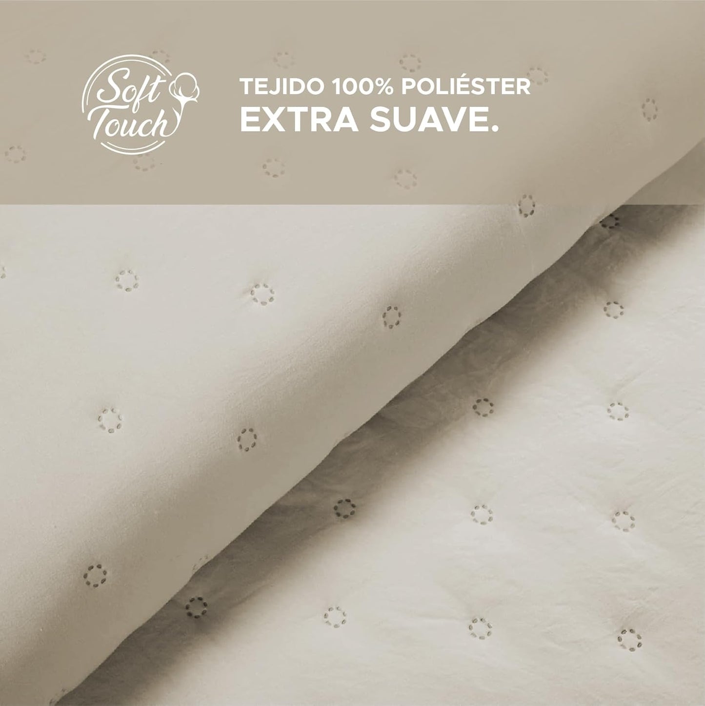 Colcha beige Victorio & Lucchino modelo Amara con Volante