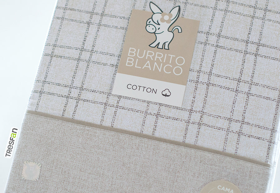 Parure de draps en tissu 241 Blanc/Gris BURRITO BLANCO