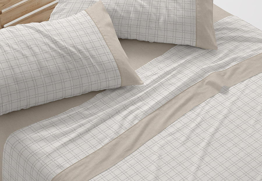 Parure de draps en tissu 241 Blanc/Gris BURRITO BLANCO