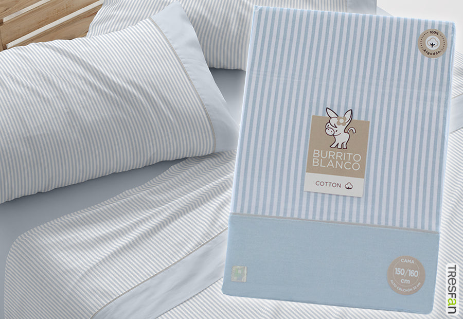 Fabric Sheet Set 241 White/Grey BURRITO BLANCO