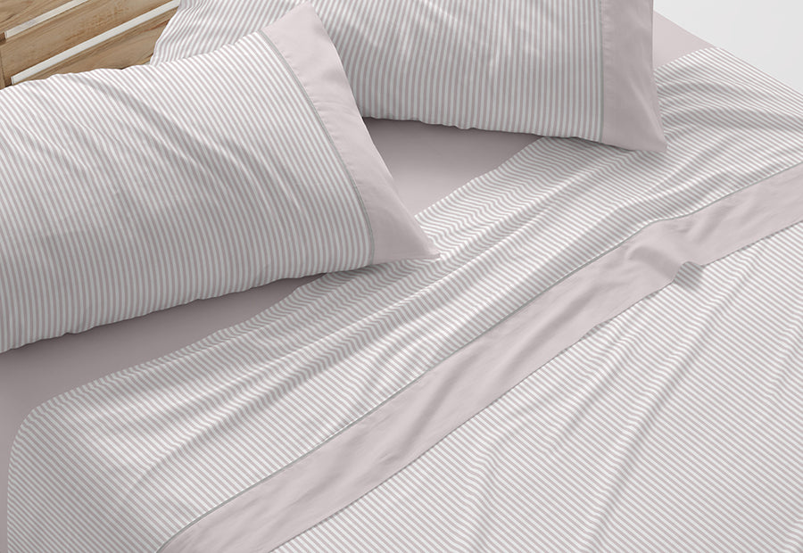 Parure de draps en tissu 241 Blanc/Gris BURRITO BLANCO