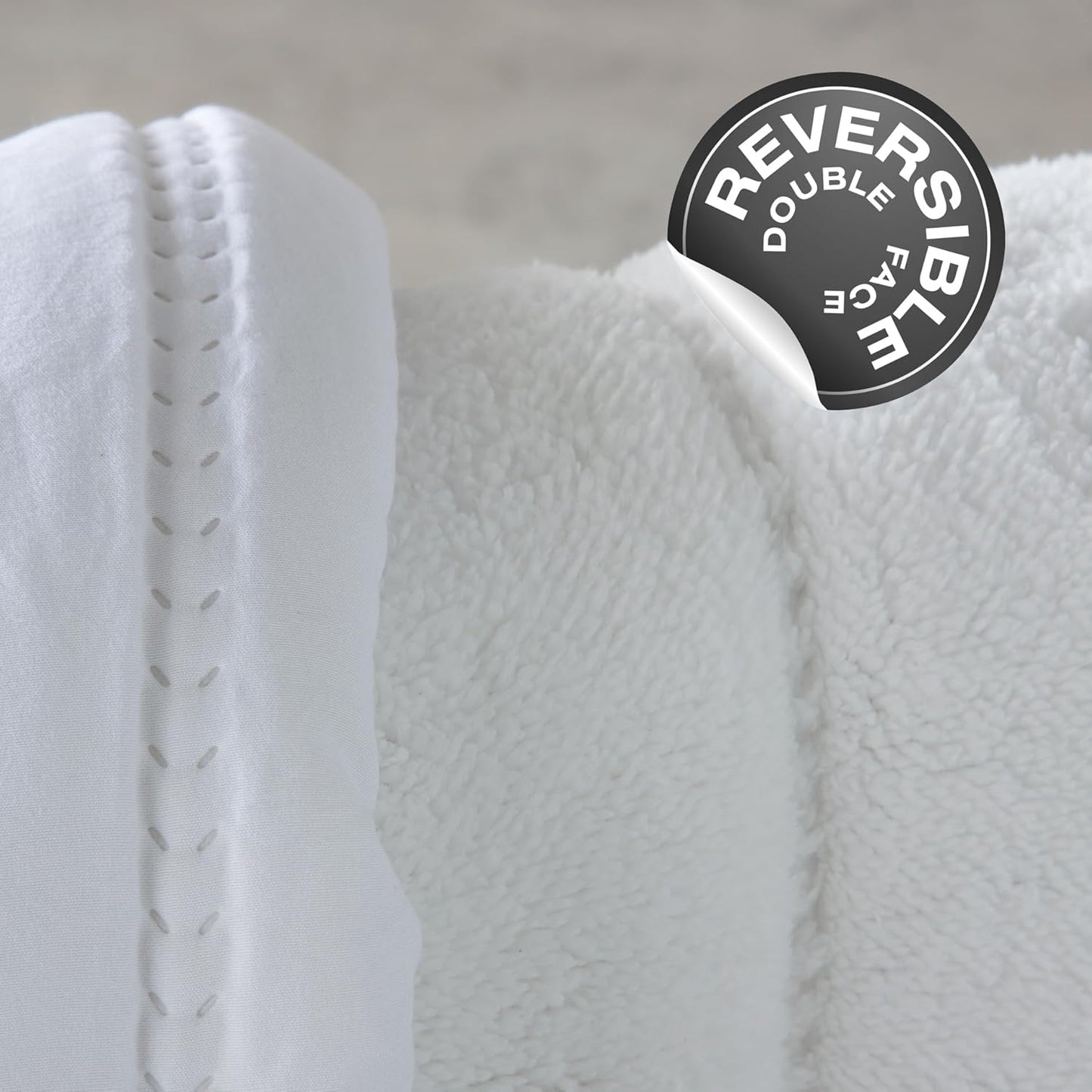 Edredón comforter Sherpa Hermes Blanco Fundeco