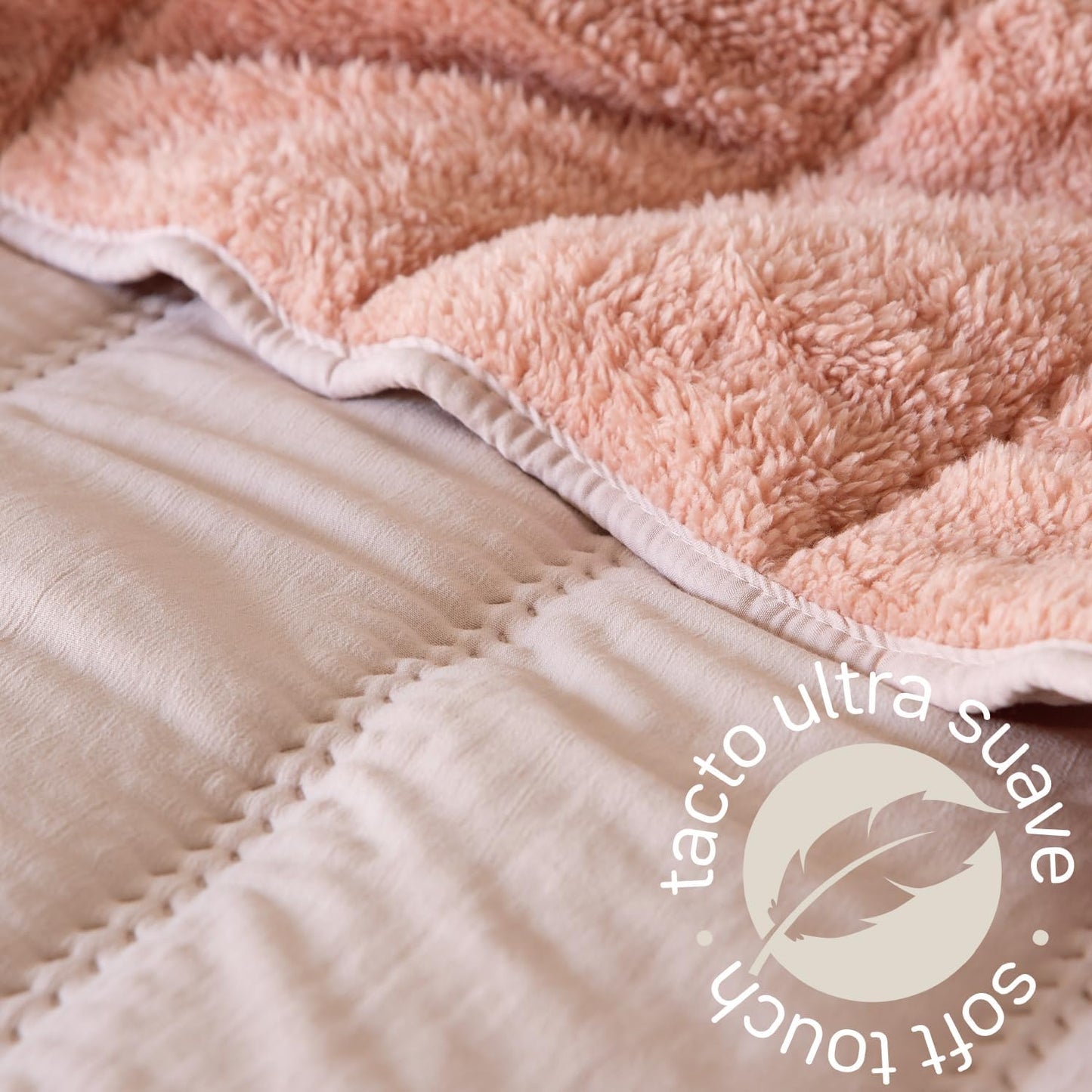 Edredón comforter Sherpa Hermes Rose Fundeco