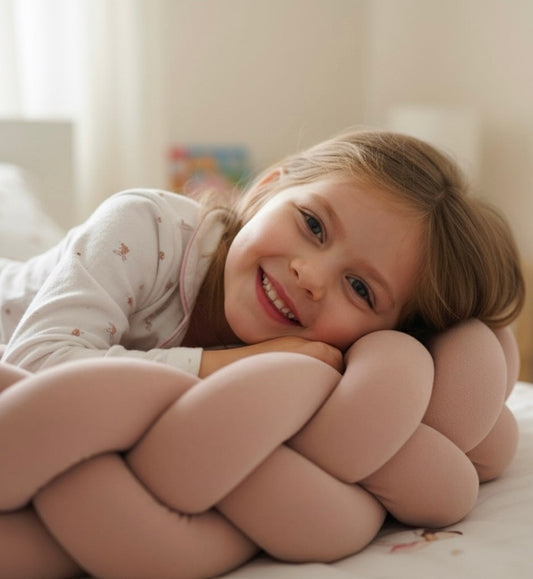 Trenza Protector de Cuna 210cm ROSA