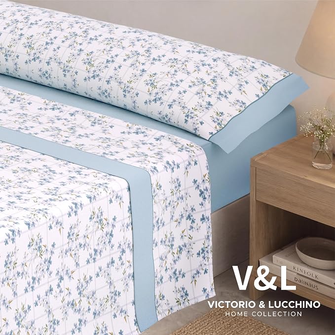 Juego de Sábanas Victorio y Luchino de verano modelo Gaia Celeste