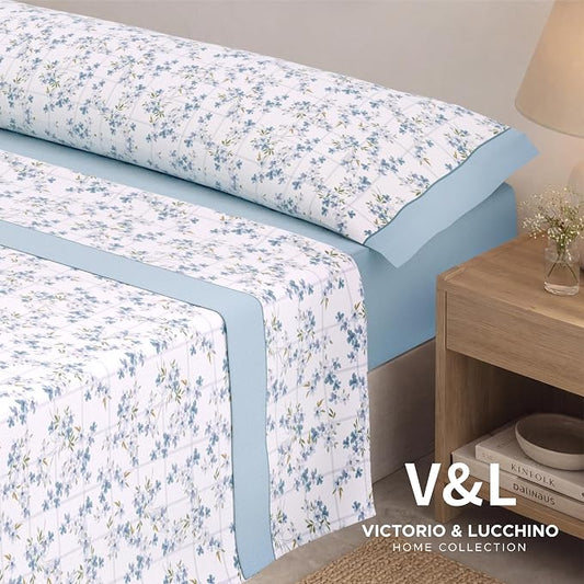 Juego de Sábanas Victorio y Luchino de verano modelo Gaia Celeste