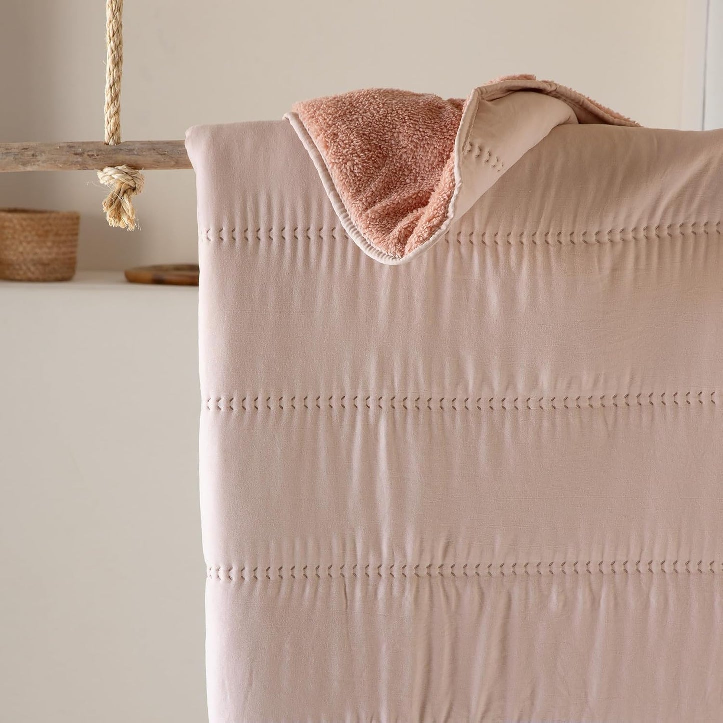 Edredón comforter Sherpa Hermes Rose Fundeco