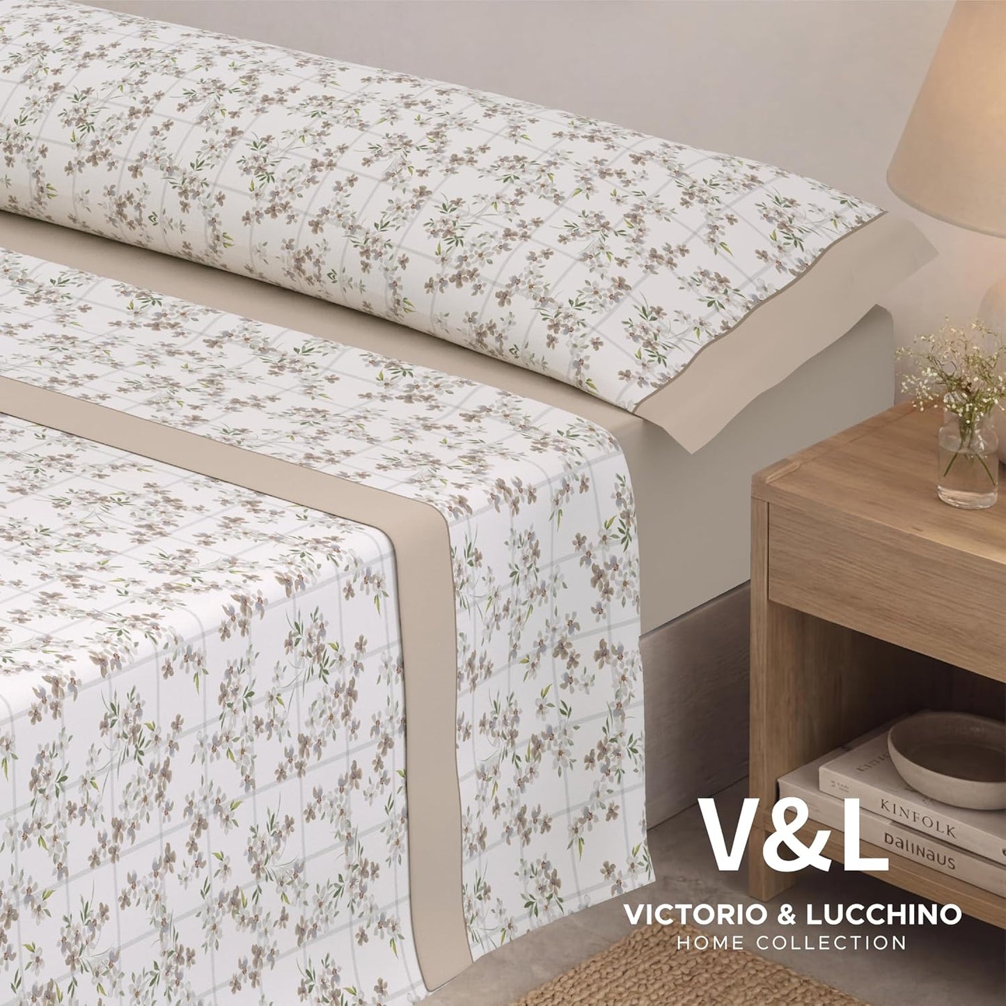 Juego de Sábanas Victorio y Luchino de verano modelo Gaia Beige