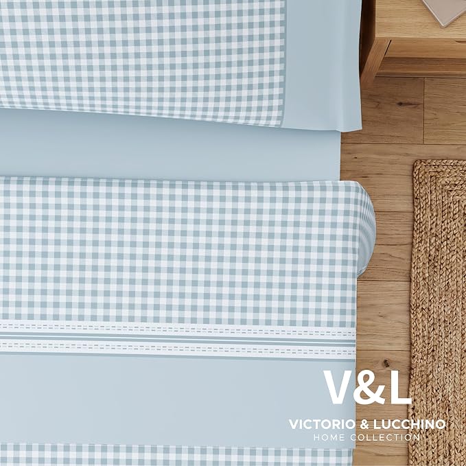 Juego de Sábanas Victorio y Luchino de verano modelo Vicky azul
