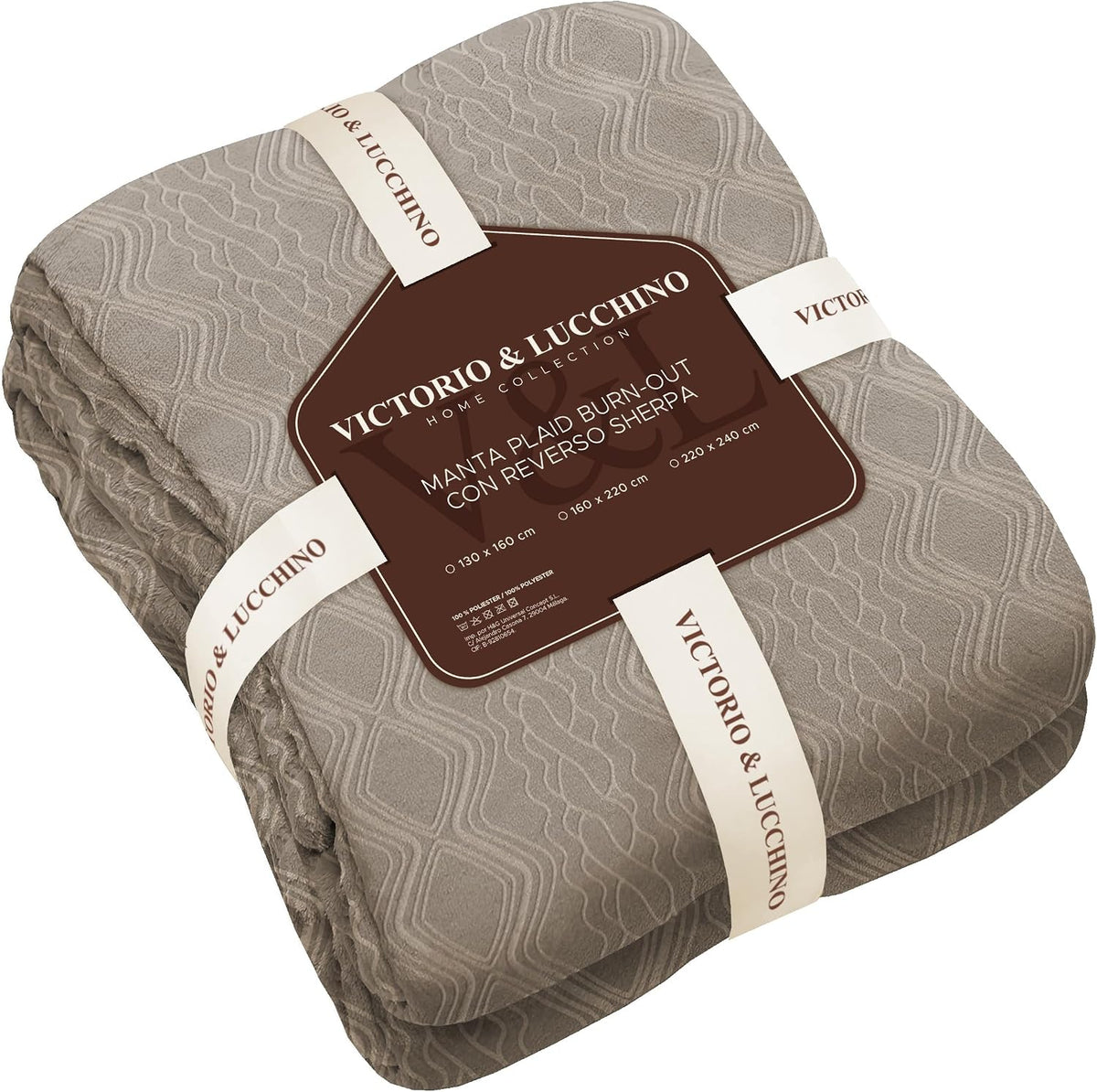 Manta Plaid Victorio & Lucchino con Reverso sherpa color camel (VL80519)