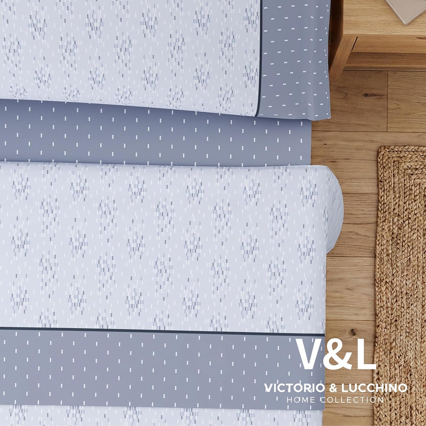 Juego de Sábanas Victorio y Luchino de verano modelo Clara azul