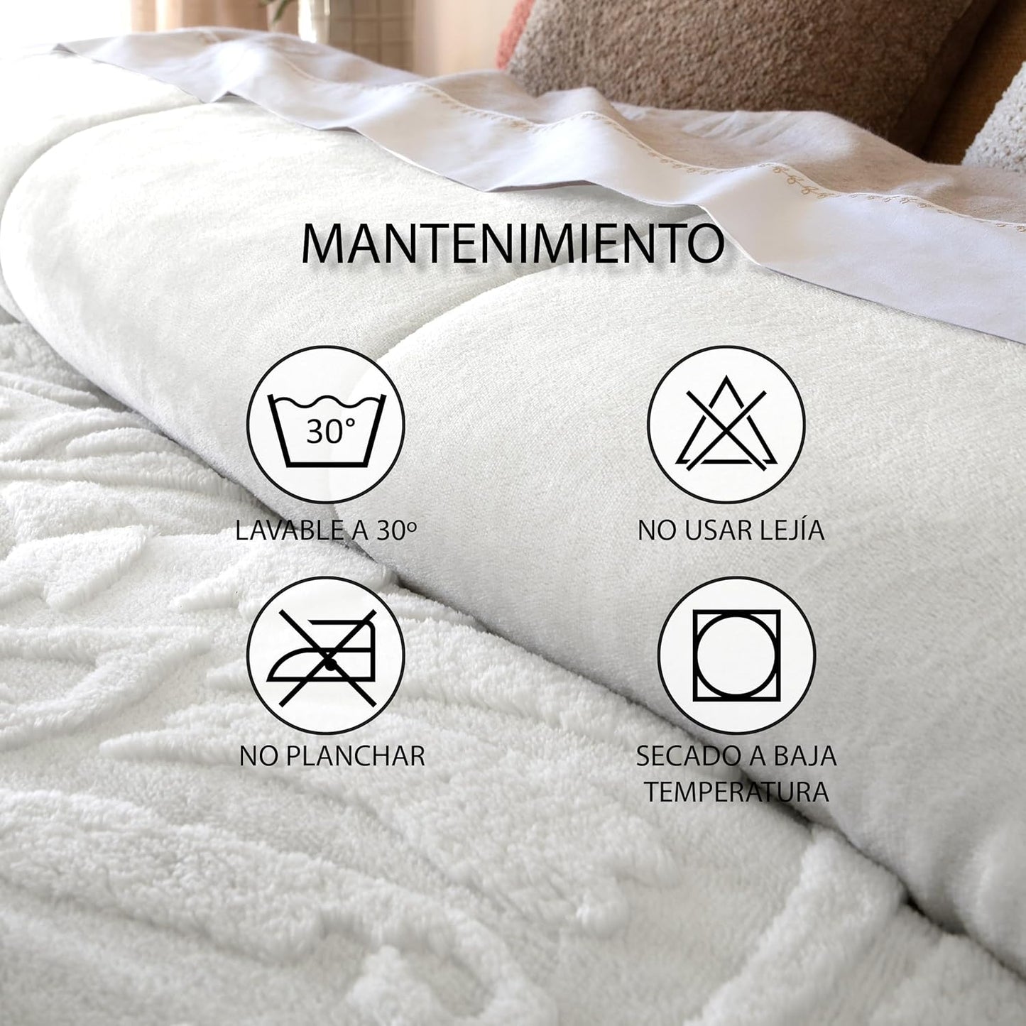 Edredón con Sherpa modelo Elai marca Antilo color natural 600 grs.