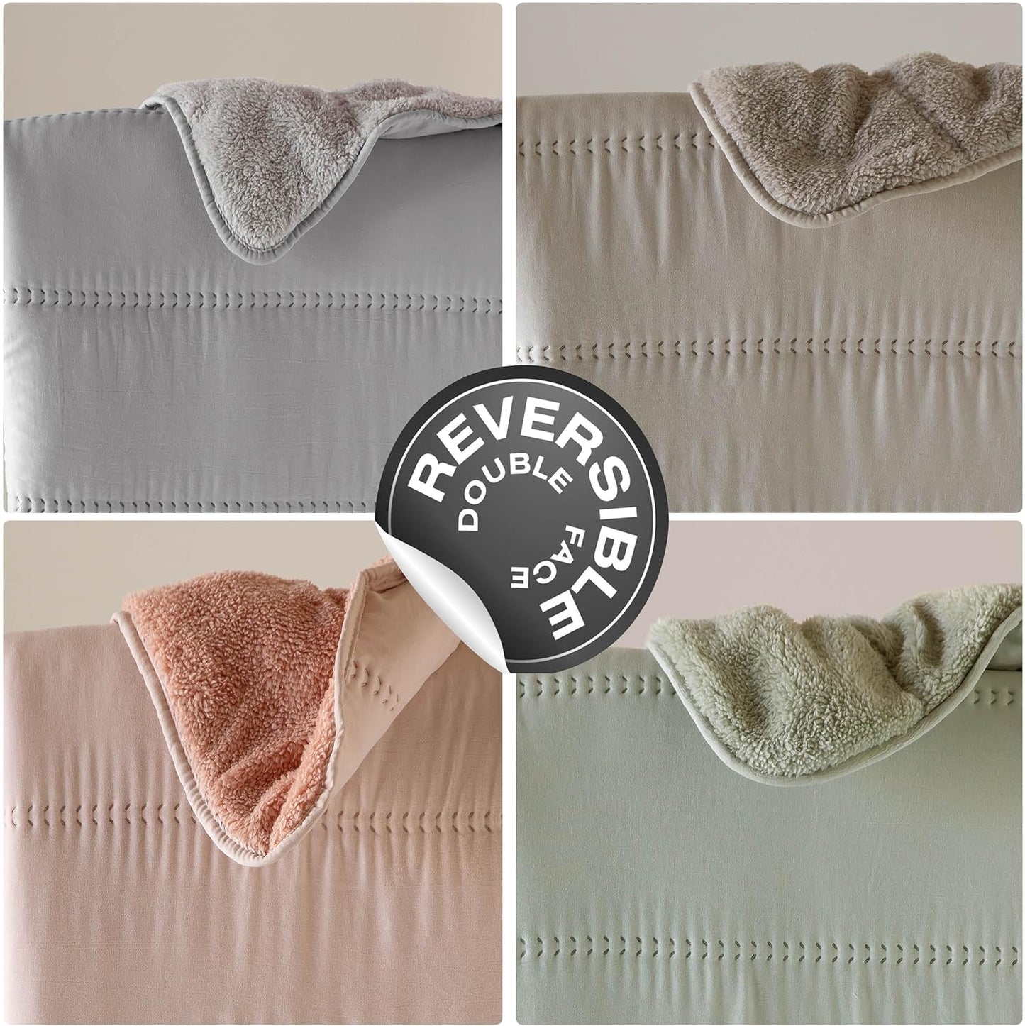 Edredón comforter Sherpa Hermes Rose Fundeco