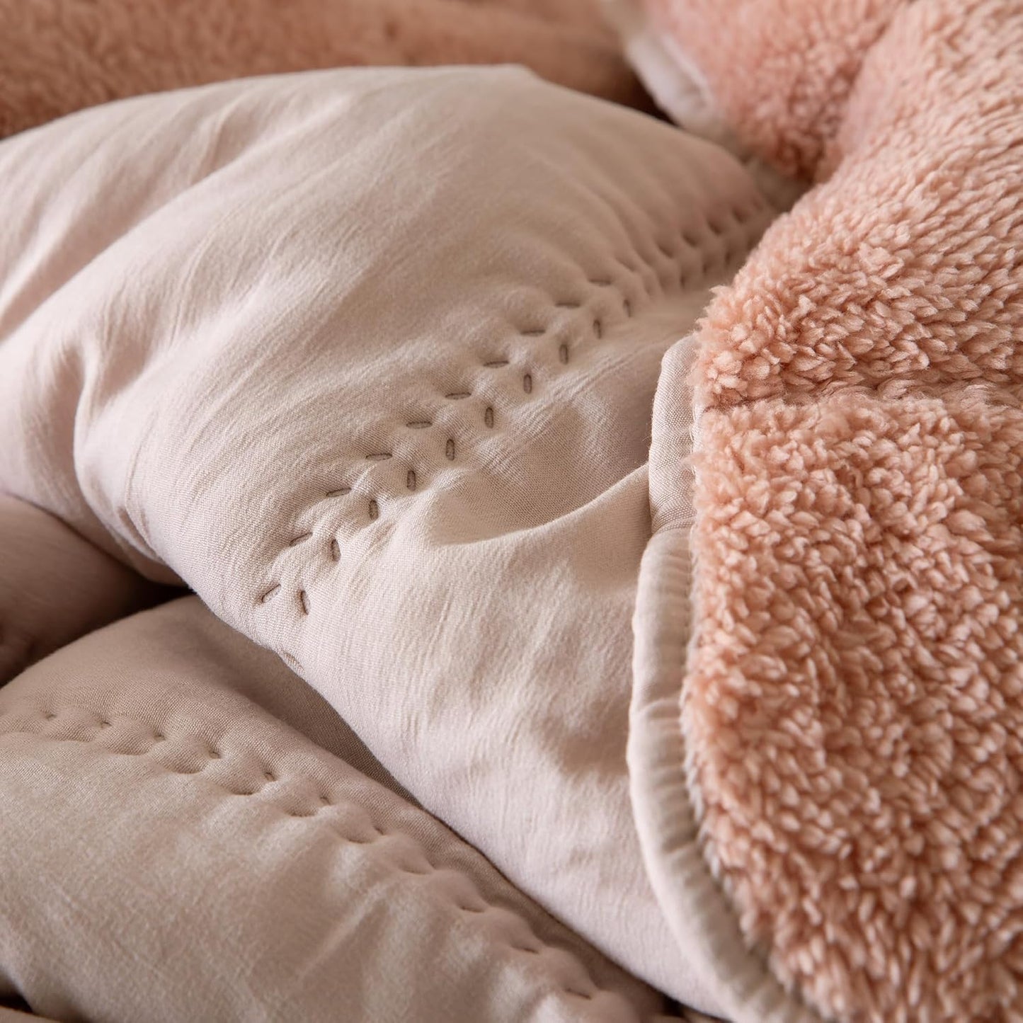 Edredón comforter Sherpa Hermes Rose Fundeco