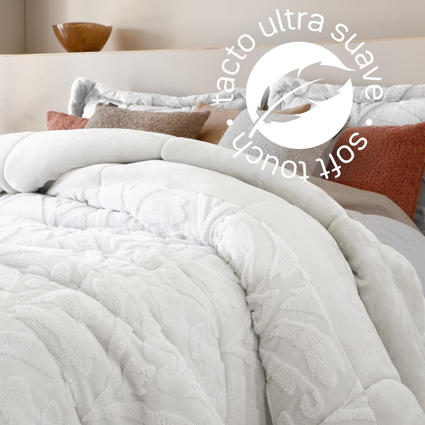 Edredón con Sherpa modelo Elai marca Antilo color natural 600 grs.